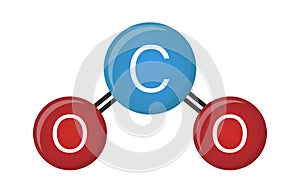 Carbon dioxide atom model co2 illustration