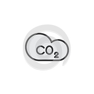 Carbon dioxide and cloud filled outline icon