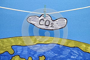 Carbon Dioxide Cloud hanging above the Earth