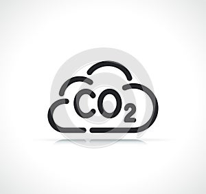 Carbon dioxide cloud line icon