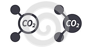 Carbon dioxide co2 molecular icon vector illustration