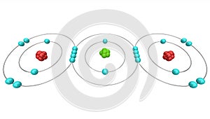 Carbon Dioxide CO2 - Atomic Diagram photo