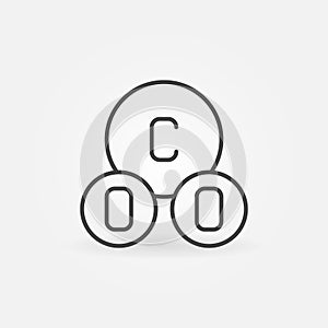 Carbon Dioxide CO2 Chemical Formula vector line icon