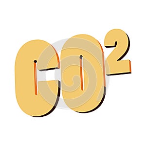 Carbon dioxide, CO2 icon, cartoon style