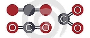 Carbon dioxide co2 molecular atom model vector illustration