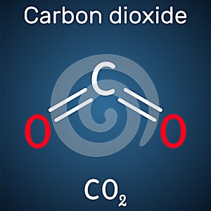 Carbon dioxide, CO2 molecule. It is carbonic anhydride, one-carbon compound in which carbon is attached to each oxygen atom by