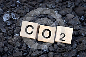 Carbon dioxide emissions Co2 from burning fossil fuels, Air pollution, Environmental concept, Carbon footprint