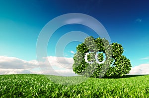 Carbon dioxide emissions control concept. 3d rendering of co2 cl