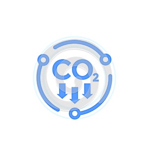 carbon dioxide emissions, reduce co2 emission icon