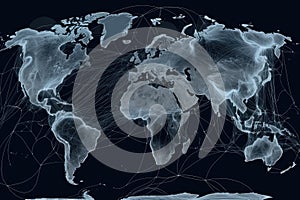 carbon dioxide emissions visualization, showing concentrations and patterns in the atmosphere