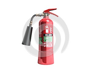 Carbon dioxide fire extinguisher 3d render on white background n