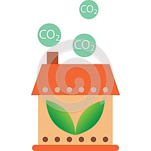 Carbon dioxide gas emission vector greenhouse icon