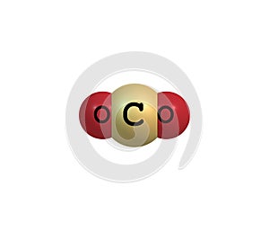 Carbon dioxide molecular structure isolated on white