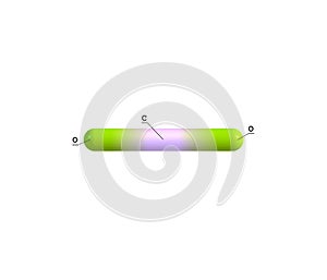 Carbon dioxide molecular structure isolated on white