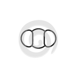 Carbon dioxide molecular structure line icon