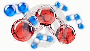 Carbon dioxide molecule, clipping path included, 3d Rendering