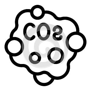 Carbon dioxide molecule co2 icon showing climate change