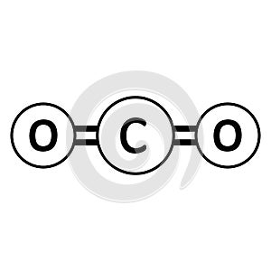 Carbon dioxide molecule icon