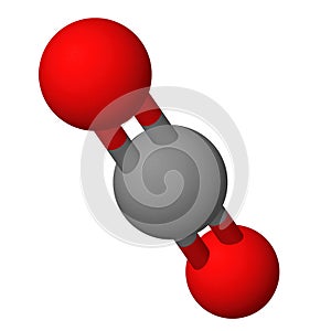 Carbon dioxide molecule isolated over white