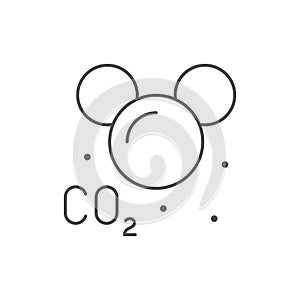Carbon dioxide molecule line icon