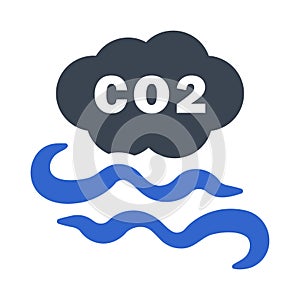 Carbon dioxide pollution Icon