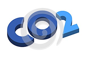 Carbon dioxide symbol in 3d effect. Isolated.
