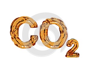 Carbon dioxide symbol letters