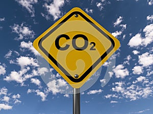 Carbon dioxide warning sign