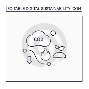 Carbon efficient line icon