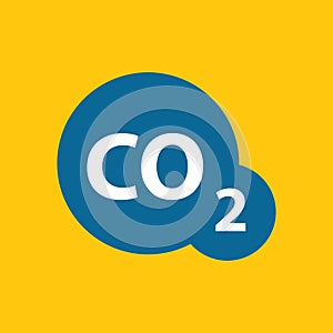 carbon emission sign on yellow