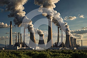 Carbon emissions from modern factories.Pricing system.Taxes on emissions