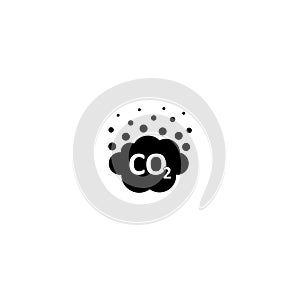 Carbon emissions reduction icon. CO2 cloud icon isolated on white background