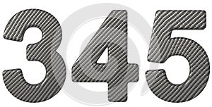 Carbon fiber font 3 4 5 numerals