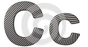 Carbon fiber font C lowercase and capital letters