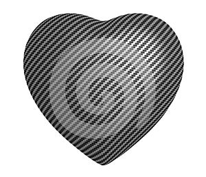 Carbon fibre heart shape isolated