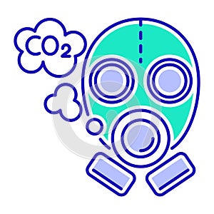 Carbon footprint color line icon. Air pollution. Eco problems. Isolated vector element. Outline pictogram for web page