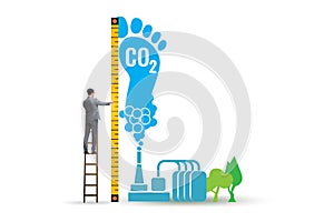 Carbon footprint concept with pollution