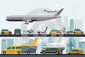 carbon footprint of different types of transportation, from automobiles to airplanes
