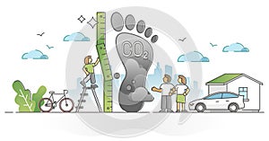 Carbon footprint pollution as CO2 emission environment impact outline concept photo