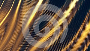 Carbon gold wave wavy swirl background