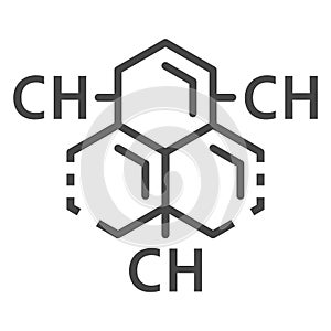 Carbon hydrogen substance icon, outline style