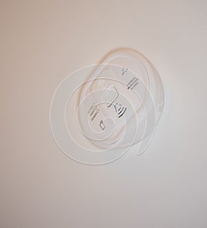 Carbon monoxide alarm installed on a ceiling
