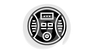 carbon monoxide detector glyph icon animation