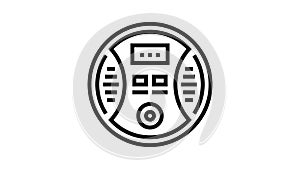 carbon monoxide detector line icon animation