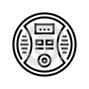 carbon monoxide detector line icon vector illustration