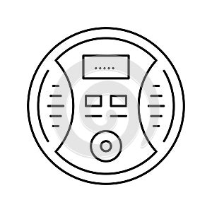 carbon monoxide detector line icon vector illustration