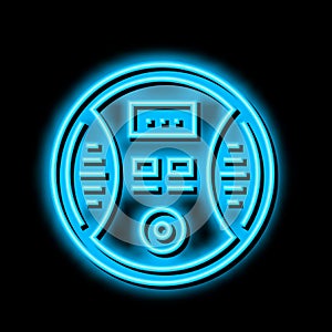 carbon monoxide detector neon glow icon illustration