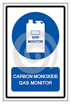 Carbon Monoxide Gas Monitor Symbol Sign, Vector Illustration, Isolate On White Background Label. EPS10