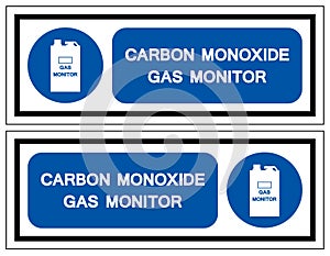 Carbon Monoxide Gas Monitor Symbol Sign, Vector Illustration, Isolate On White Background Label. EPS10