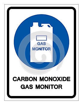 Carbon Monoxide Gas Monitor Symbol Sign, Vector Illustration, Isolate On White Background Label. EPS10